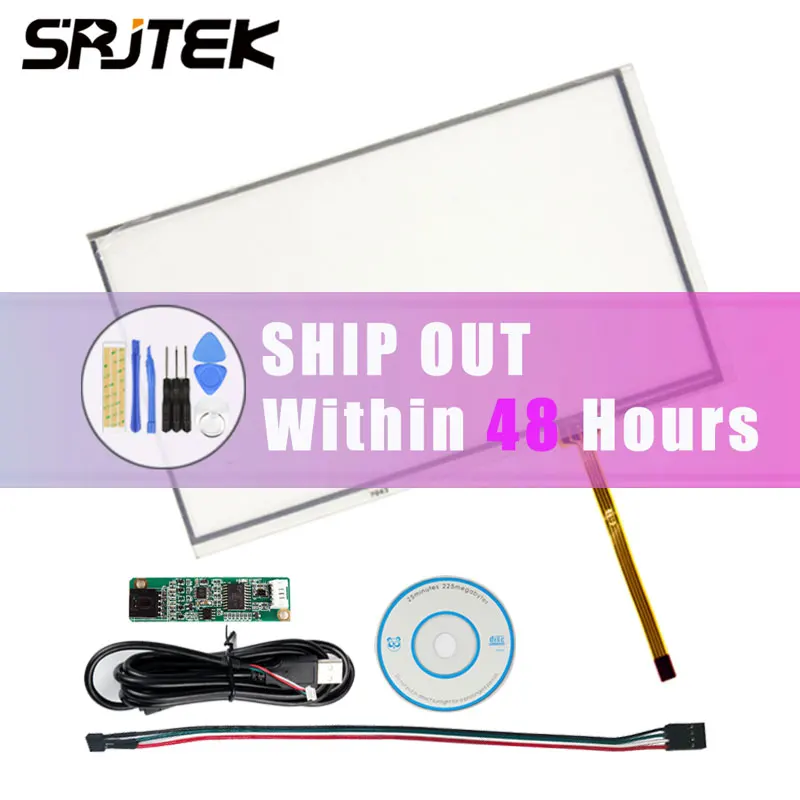 

SRJTEK 165mm*100mm 7" Touch Screen Panel Kit for AT070TN90 AT070TN92 Raspberry Pi GPS USB Driver Card Digitizer Sensor TFT Parts