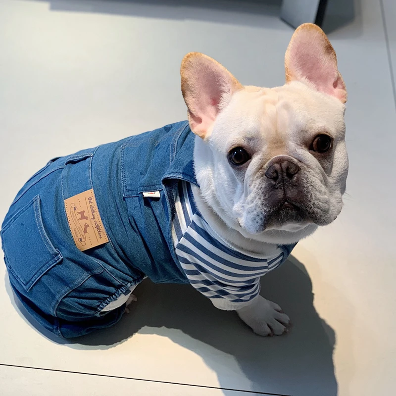[MPK Dog denim Комбинезоны] джинсовые комбинезоны для собак, джинсы для собак подходят для французских бульдогов, джинсы для собак Мопсов