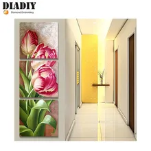 Роза 5D DIY Алмазная картина цветок, фото на заказ полная квадратная Алмазная вышивка крестиком Алмазная мозаика Триптих домашний декор