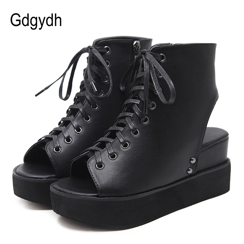 

Gdgydh 2018 Fashion Spring Peep Toe Slingbacks Women Pumps Cross Tied Soft Leather High Heels Ladies Shoes Office Platform Shoes