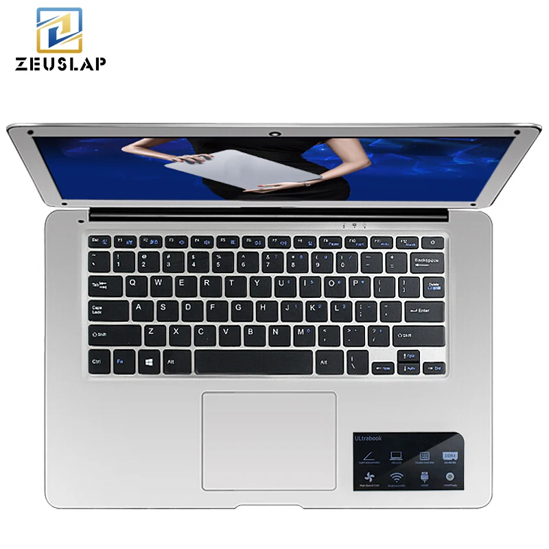 ZEUSLAP-A8 14inch Ultraslim 8GB RAM+256GB SSD Windows 10 System Intel Quad Core 1920x1080P FHD Laptop Notebook Computer