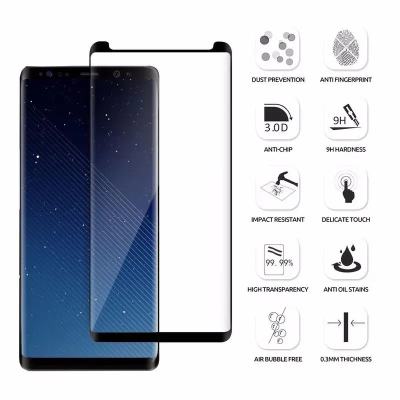 6D закаленное стекло Galss для samsung Galaxy S9 для samsung S8 S9 Plus Note 8 S9, защитная пленка на весь экран для Note 9