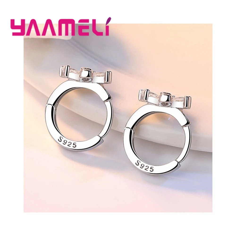 Простые Романтические серьги-кольца с пятью цветами, модные 925 серебряные серьги с кристаллами циркония для женщин, популярные ювелирные изделия