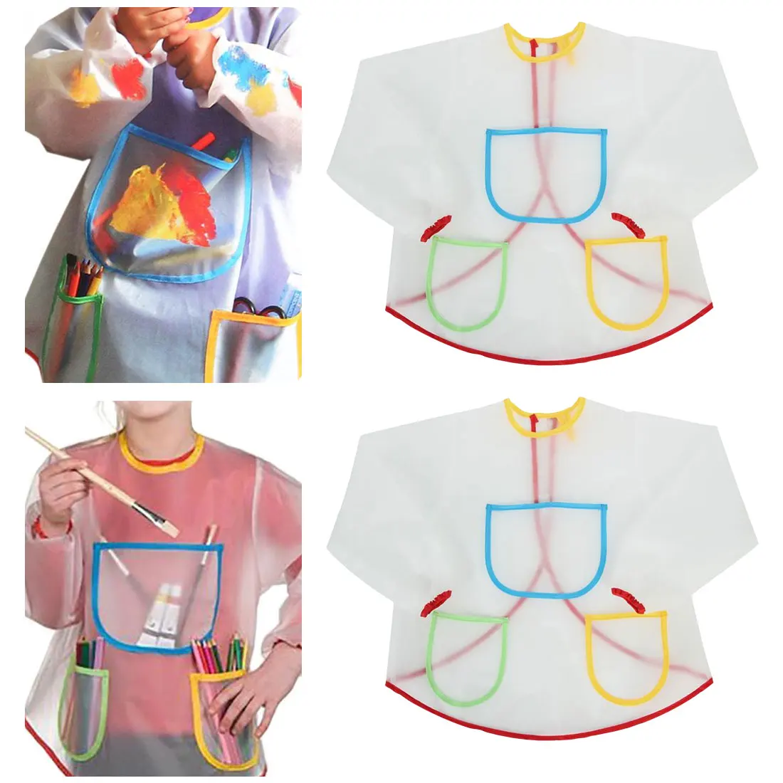 

Waterproof Anti-Wear Apron Costume Crafts DIY Paint Kindergarten Apron children painting drawing coat craft antifouling aprons