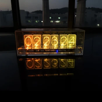 

latest 6 Bit LED Glow Digital Clock Nixie Tube Clock Kit DIY Electronic Retro Desk Clock 5V Micro USB Powered