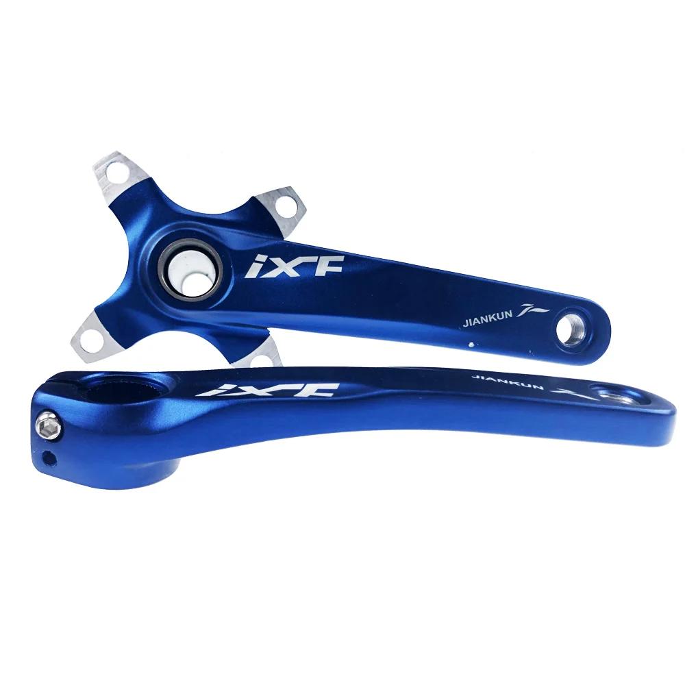 JIANKUN Crankset 170mm MTB Crank Set 104BCD Mountain Bike Road Bicycle Crank Cycle Screw Bottom Bracket Chainring BB Fit Shimano - Цвет: Blue-Crank