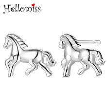 Серебро 925 серьги гвоздики для женщин животное серьга с лошадью модный бренд ювелирные изделия пирсинг для хрящевой части уха Серьги Brincos Feminina