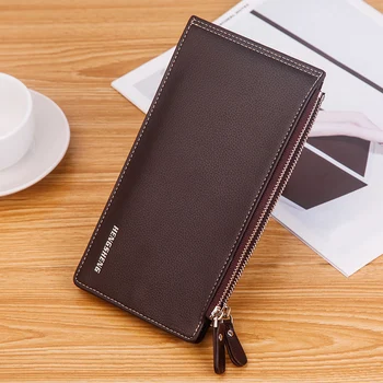 

2020 Men Long Wallet Double Zipper Pocket Cards Holder Purses Clutch Slim Purse Coin Credit Card Wallet Male Fashion Coin Pocket