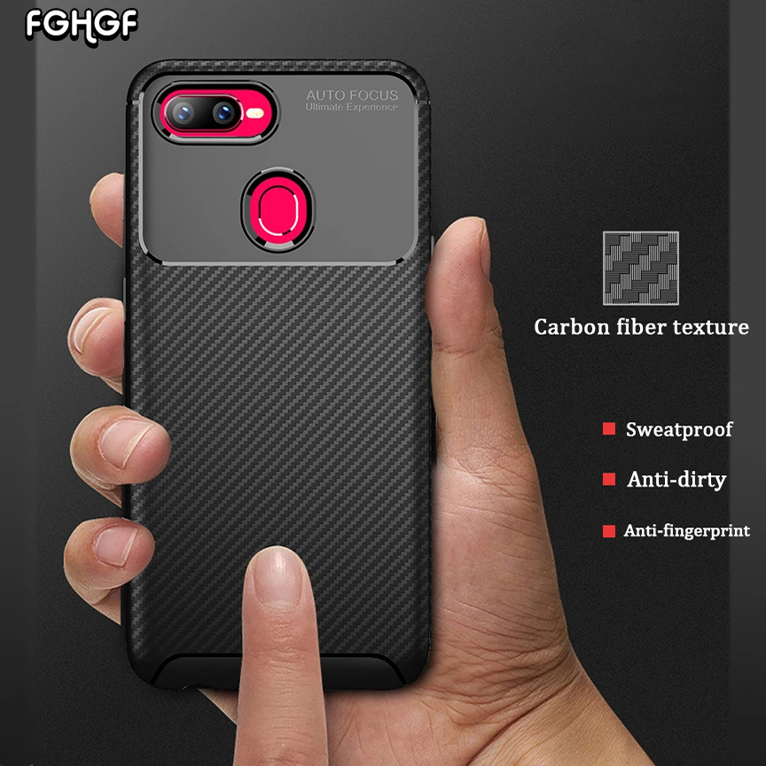 

FGHGF Phone Protection Case For OPPO Realme 2 Pro Shell Soft TPU Carbon Fiber Back Case For OPPO Realme 1 2 C1 Cover Shell Funda