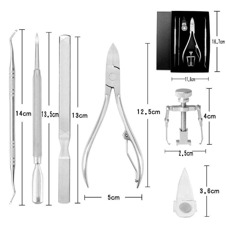 6 шт./компл. коррекция ногтей кусачки клипер резаки мертвой кожи удаления грязи Уход за ногами педикюр набор инструментов