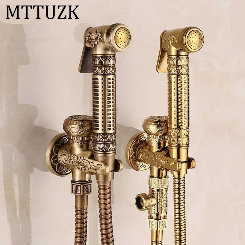 MTTUZK Bidet Faucets Single Cold Brass In Wall Handheld Hygienic Shower Spray Head For Wash Bathroom Toilet Car Rinse Airbrush |