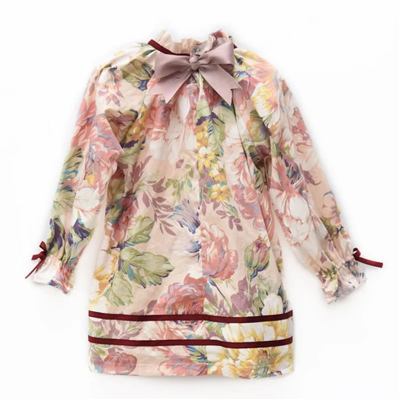 

Children Clothes Bow Floral Baby Girls Princess Dress Quality Wedding Dresses 2019 Spring Spanish Kids Dresses for Girls GDR676