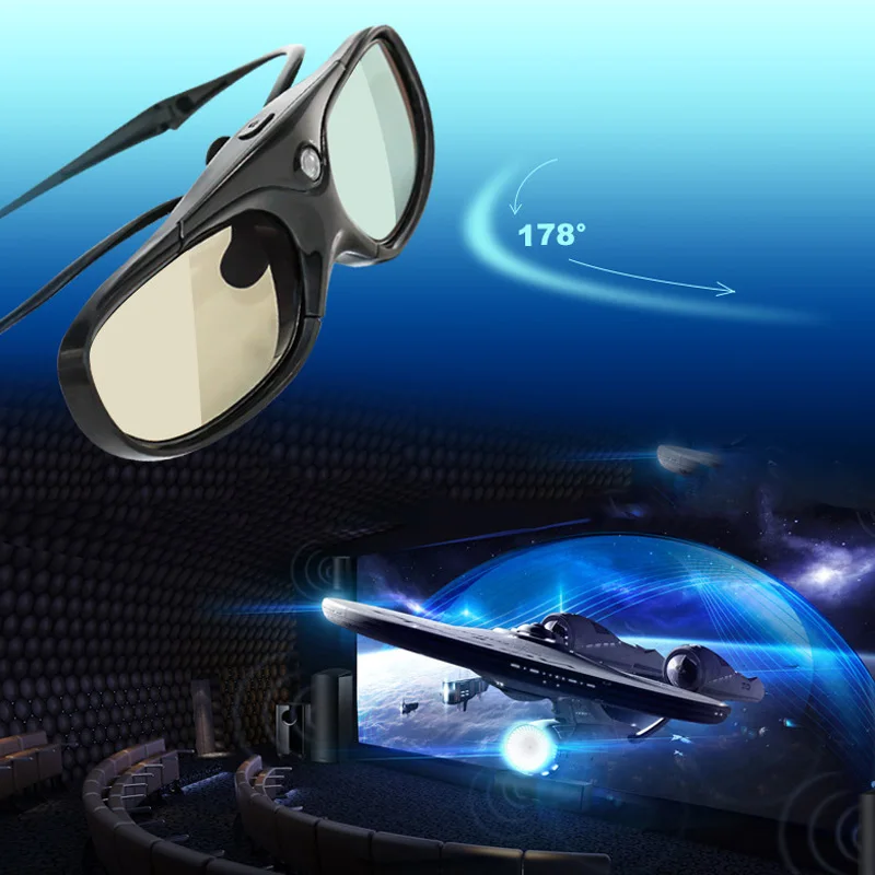 

3D DLP-Link Active Glasses HD Liquid Crystal Lens Bluetooth Glasses for TV Projector GDeals