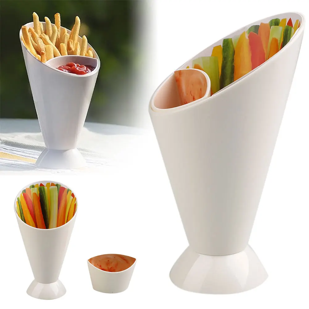 Creative Convenient Snack Stand Serve Holder Fries Chips Finger Food Vegetables