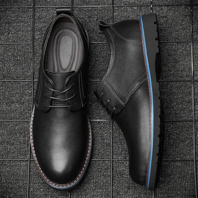 

Formal Shoes Men Genuine Leather Oxford Shoes For Men Black 2019 Dress Wedding Shoes Lace Up Men Flats Big Size 37-48