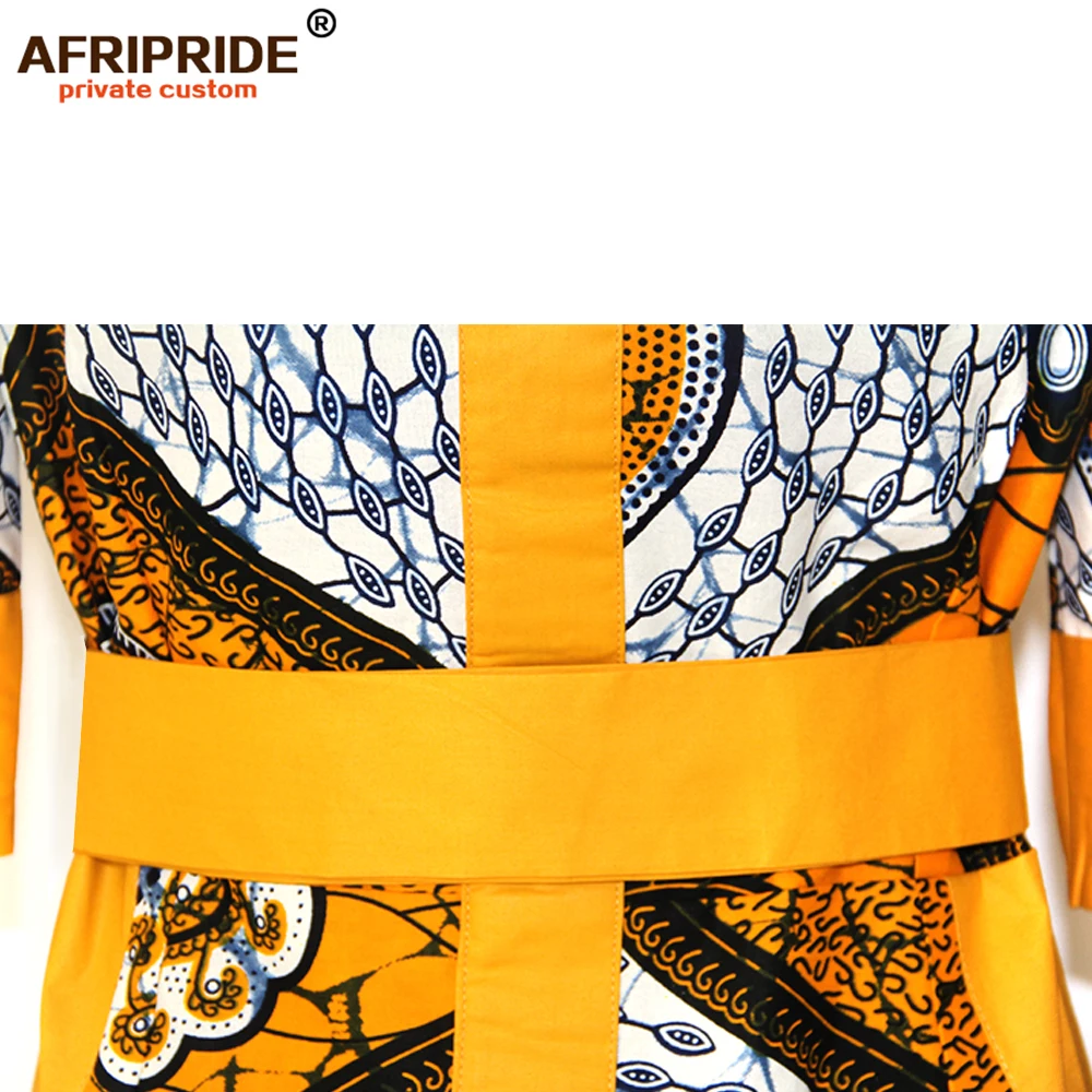 Африканское весеннее женское платье AFRIPRIDE портной madehalf с пышными рукавами длиной до пола прямое восковое хлопковое платье для женщин A1825083