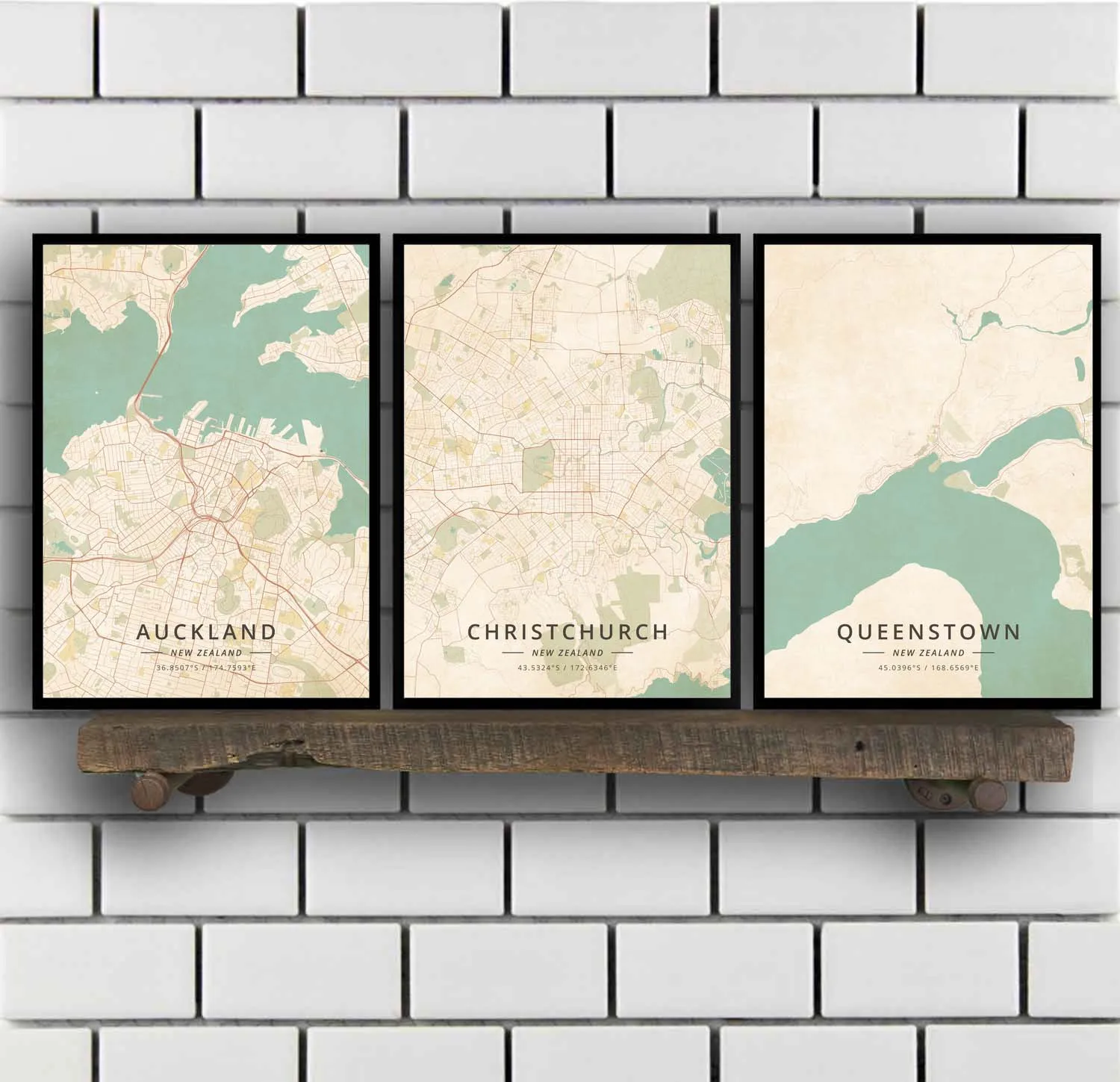 

Auckland Christchurch Queenstown Wellington Whangarei New Zealand Poster