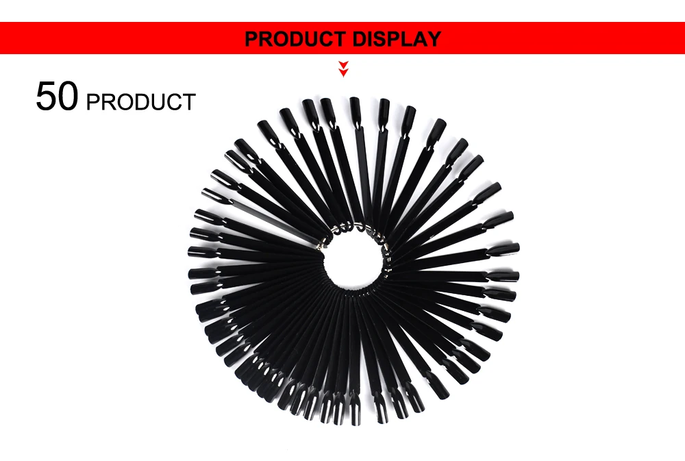 50 палочек, новинка, профессиональный черный фальшивый дизайн ногтей, цветная диаграмма, палочка для ногтей, дисплей для лака, складная доска, инструменты