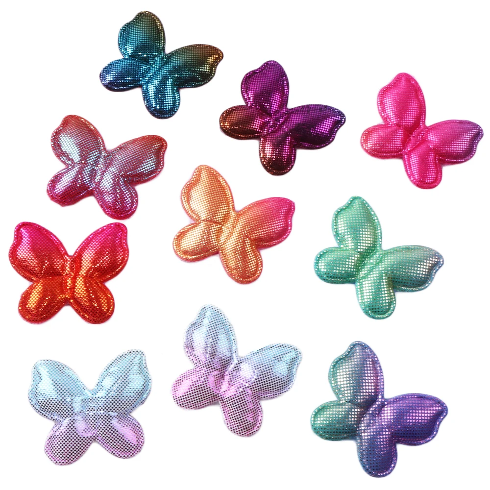 David accessories серебряные серьги бабочка аксессуар для волос патч-5 шт., DIY ободки, украшения для вечеринки материалов подарочная упаковка, 5Yc6994 - Цвет: 42x35mm