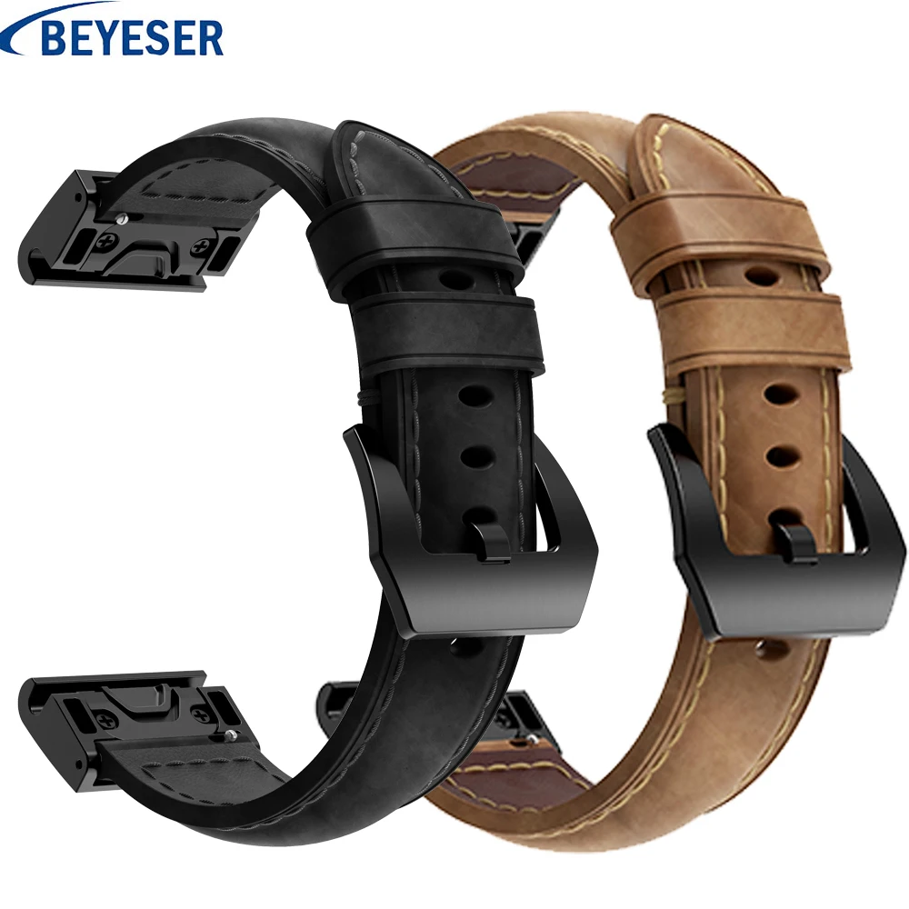 

Leather Watchband 20mm 22mm 26mm for Garmin Fenix 5/5X/5S smart watch Quick Release Band Wrist strap for Garmin Fenix 5/5X/5S