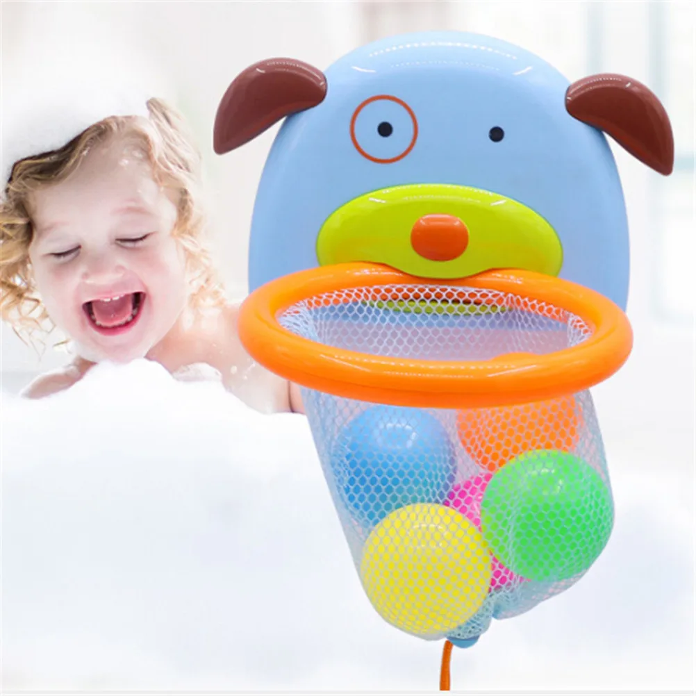 

Bathtub Bath Shoot And Splash Basketball Hoop Sets Puppy Water Toy For Children For The Bathroom Cognitive Floating