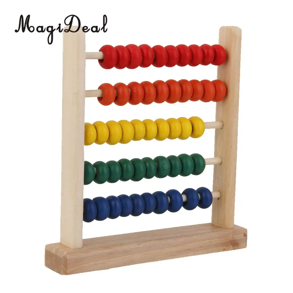 MagiDeal 1Pc Kids Wooden Rainbow Abacus for Kindergarten School Children Learning Education Math Counting Number Toy Study Gift