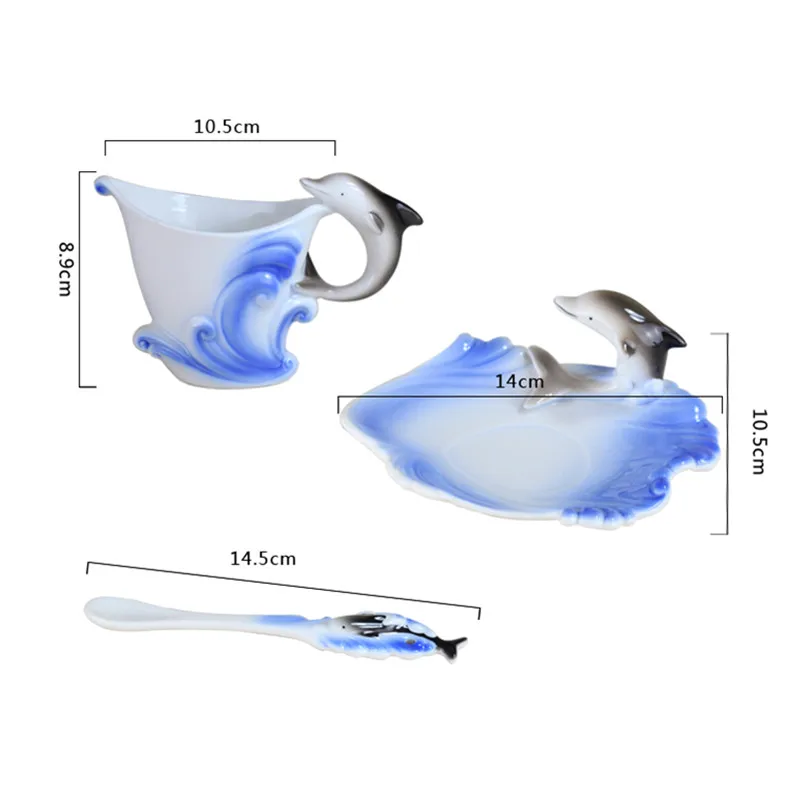 Enamel-3D-Dolphin-Coffee-Mug-Set-Tea-Cup-With-Spoon-and-Saucer-Bone-China-Porcelain-Drinkware (2)