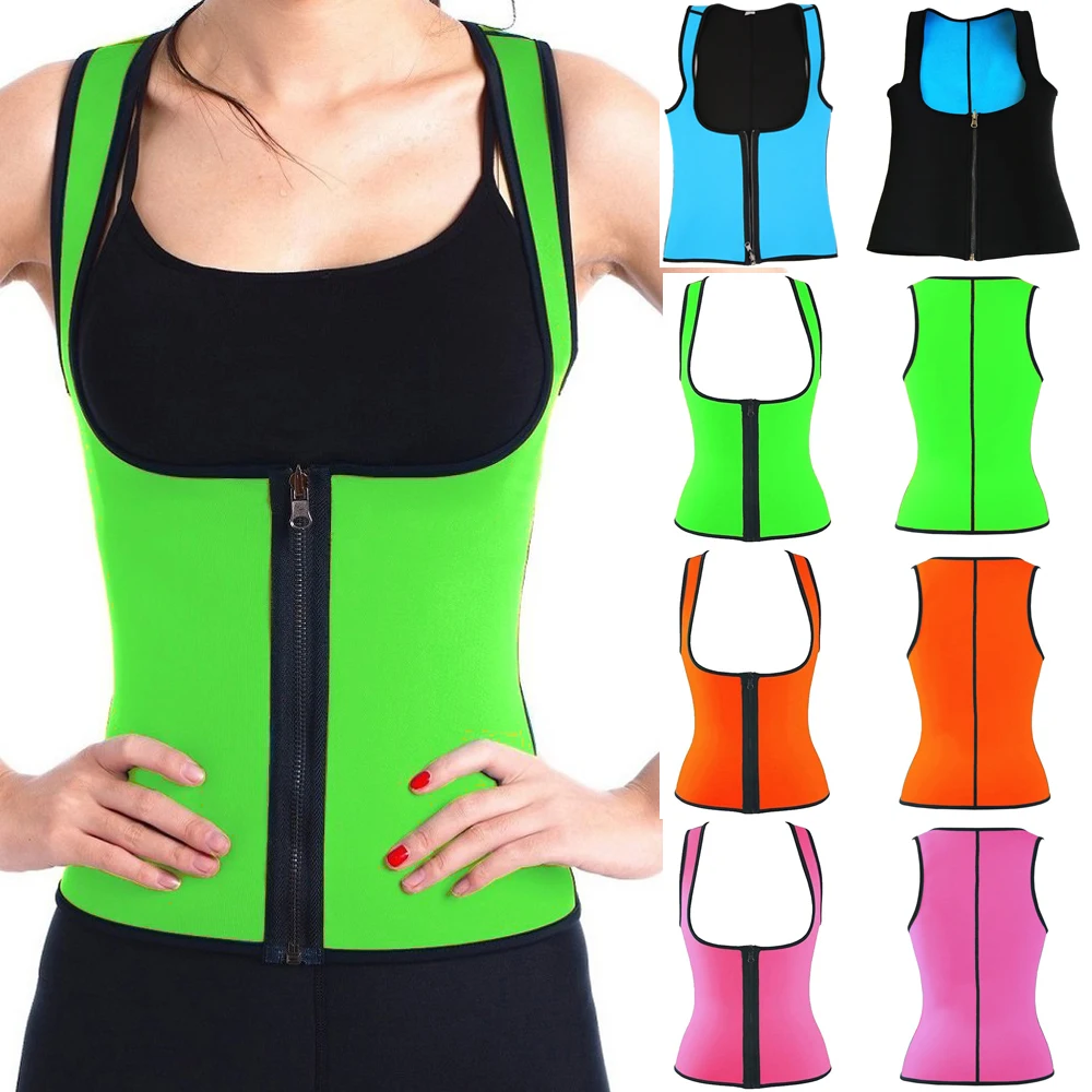 Neoprene Shapers Waist Trainer Corsets Hot Body Shaper Weight Lossing Tank Tops Sweat Slimmer Vest Tummy Fat Burner Girdles