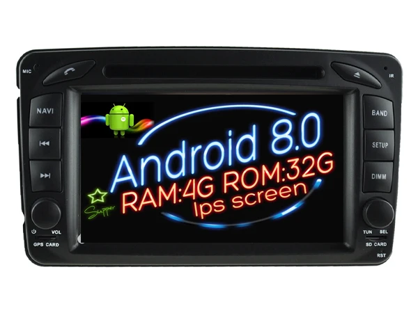 Perfect Ips screen Android 8.0 Car Dvd Navi Player FOR BENZ C-CLASS W203 2000-2004 CLK W209 M W163 W639 gps auto stereo audio multimedia 0