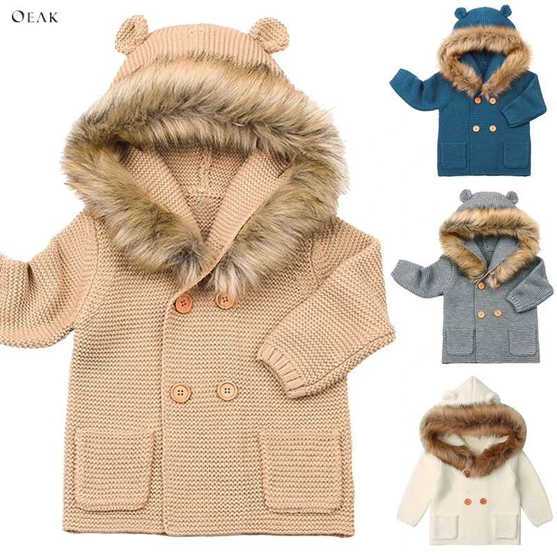 

Oeak 2019 New Fashion Baby Boys Jacket Coat Kids Warm Thick Hooded Children Outerwear Coat Toddler Boys Clothing 4 Colors