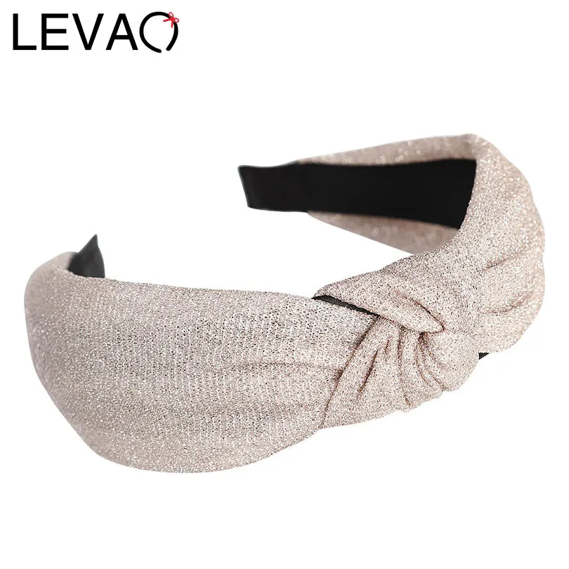 LEVAO Блестящий ободок Бохо головная повязка завязанная головная повязка блестящая повязка для волос для женщин Дамский обруч для волос с бантиком аксессуары для волос