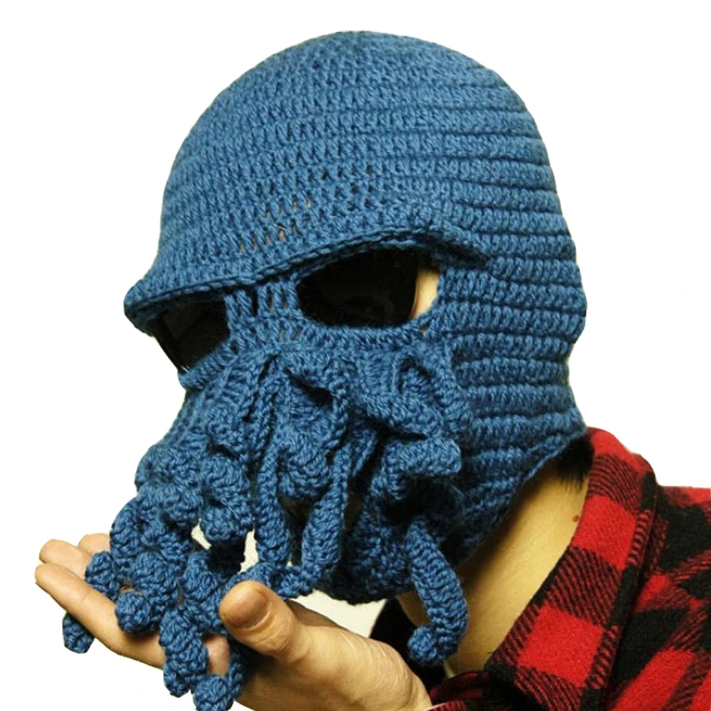 

Handmade Funny Animal Cthulu Beards Octopus Hats Crocheted Tentacle Beanies Men's Women's Unisex Halloween Birthday Gifts XY2264