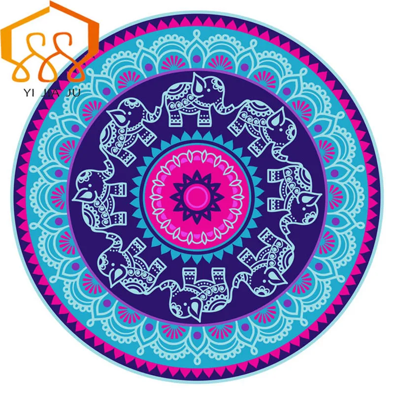 Hot Sale 150cm Round Beach Bath Towel Chiffon Printed Scarves Shawl