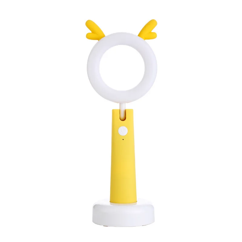 Светодиодный настольный светильник для домашних животных с зарядкой от usb, настольная лампа с защитой глаз, милые мультики, регулируемая детская комната, декор для спальни, настольная лампа для чтения - Цвет корпуса: Yellow