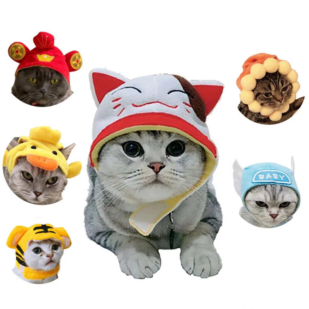

Funny Pet Dog Cat Cap Costume Warm Cotton Cosplay Tiger Hat Puppy Kitten Party Holiday Costumes Accessories Photo Props Headwear