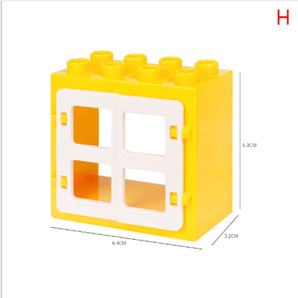 House Big Particles Building Blocks Compatible with Duplo Basics Accessory Movable Window Door Set Bricks Kids DIY Assemble Toys