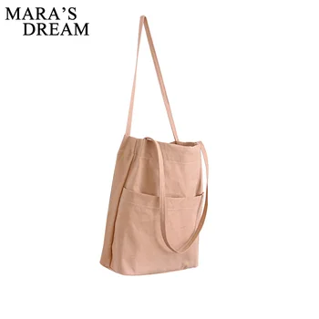 

Mara's Dream Women Canvas Tote Lady Casual Shoulder Bag Foldable Reusable Shopping Bags Beach Bag Female Large Capacity Bag