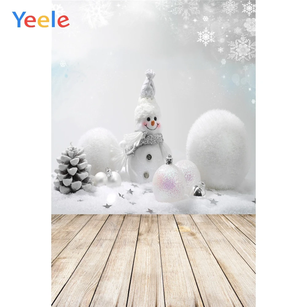 Yeele Christmas Snowman Ball Wooden Floor Pine Cone Photography Backgrounds Customized Photographic Backdrops for Photo Studio Yeele Christmas Snowman Ball Wooden Floor Pine Cone Photography Backgrounds Customized Photographic Backdrops for Photo Studio