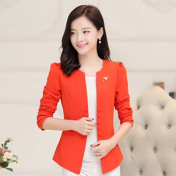 

Brieuces Free Shipping Women's One Button Slim Fashion Office Business Suit Casual Jacket Female Coat Outwear