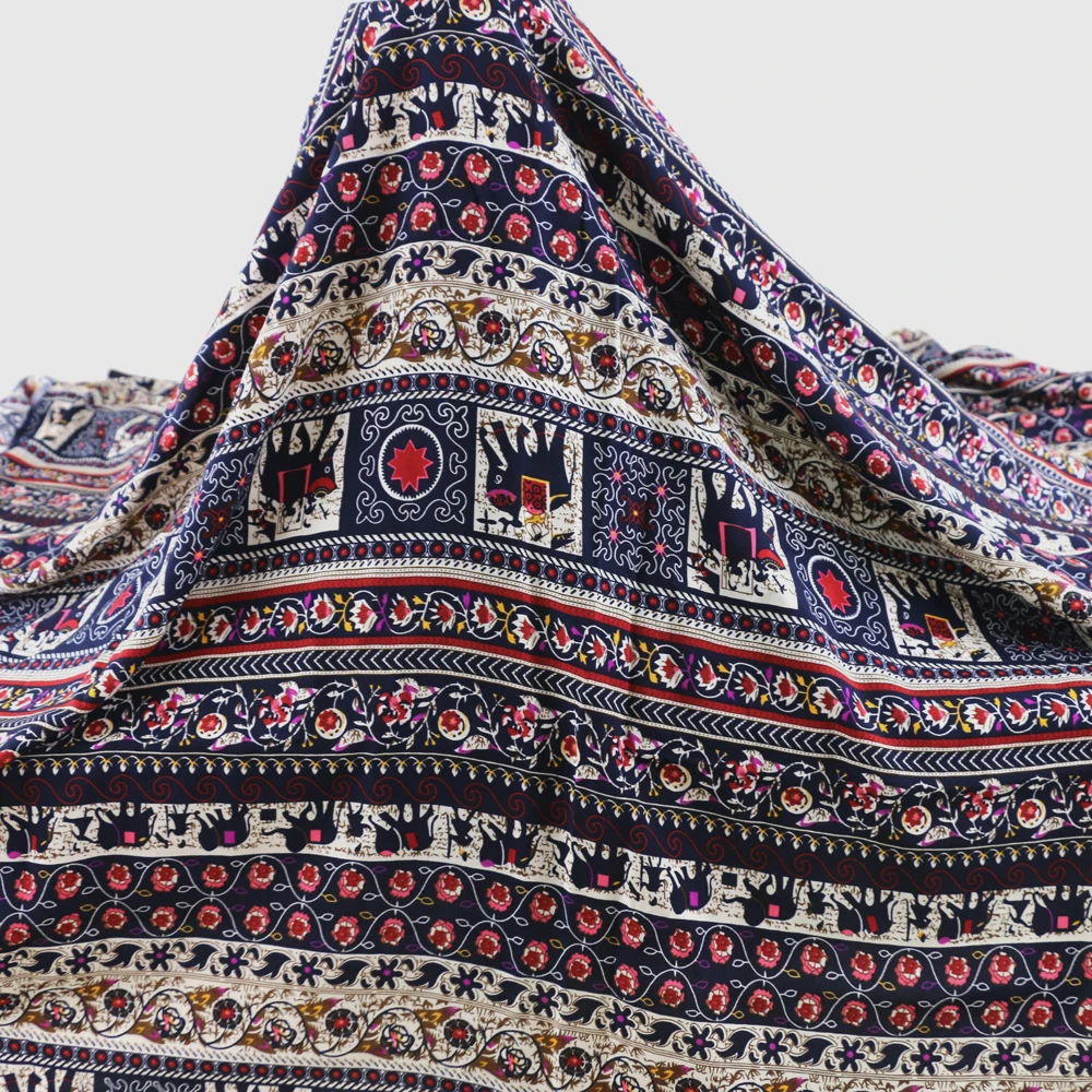 

50cm*140cm Ethnic Bohemian Patterned 100% Rayon Fabric Dress Textile