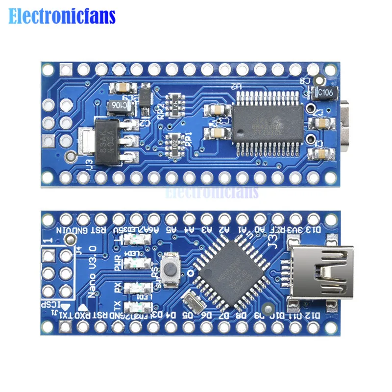 Diymore Mini USB Nano 3,0 Atmega328P-AU Atmega328 микроконтроллер для Arduino FT232 5 в 16 м плата модуль с контактами