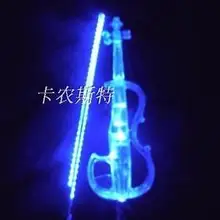 Кристалл акриловая скрипка синий светодиод электронная скрипка электро-акустическая скрипка 4/4