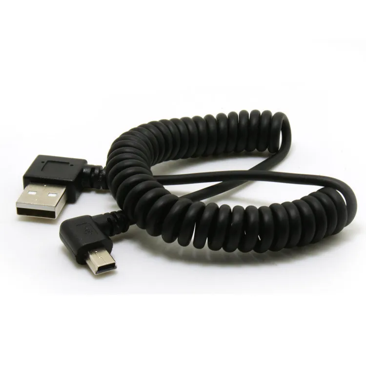 

90 degree double right elbow USB Mini data line left T port for MP3 hard disk camera car navigation data line charging line 1m