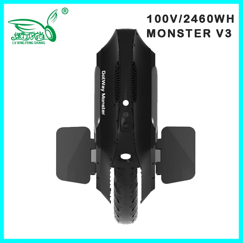 Gotway Monster v3 100V 1845WH/2460WH Электрический Одноколесный велосипед Monowheel 2500W Carbon black продавец upgrade