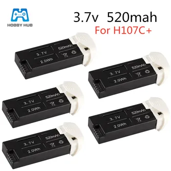 

Hobby Hub 3.7V 520mAh 2.0wh lipo battery 5pcs for Hubsan X4 Camera H107D+ and H107C+ 6-axis Gyro RC Quadcopter RTF 2.4GHz parts