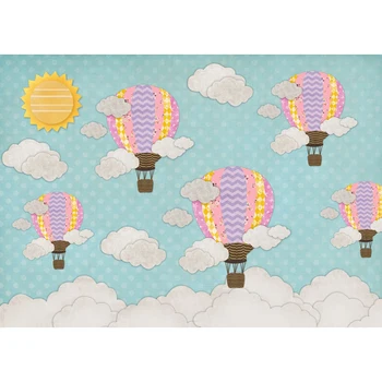 

Fire Balloon Cloud Sun Photo Background Photography Backdrops Quality Vinyl Baby Newborn Child
