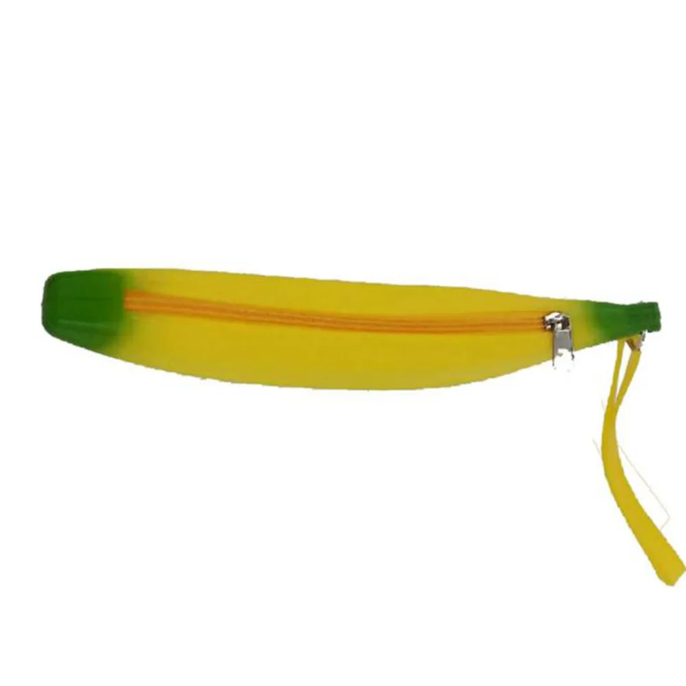 

Novelty coin purse yellow soft Silicone Portable Banana Coin Pencil Case Purse Bag Wallet Pouch Keyring card holder bag #5