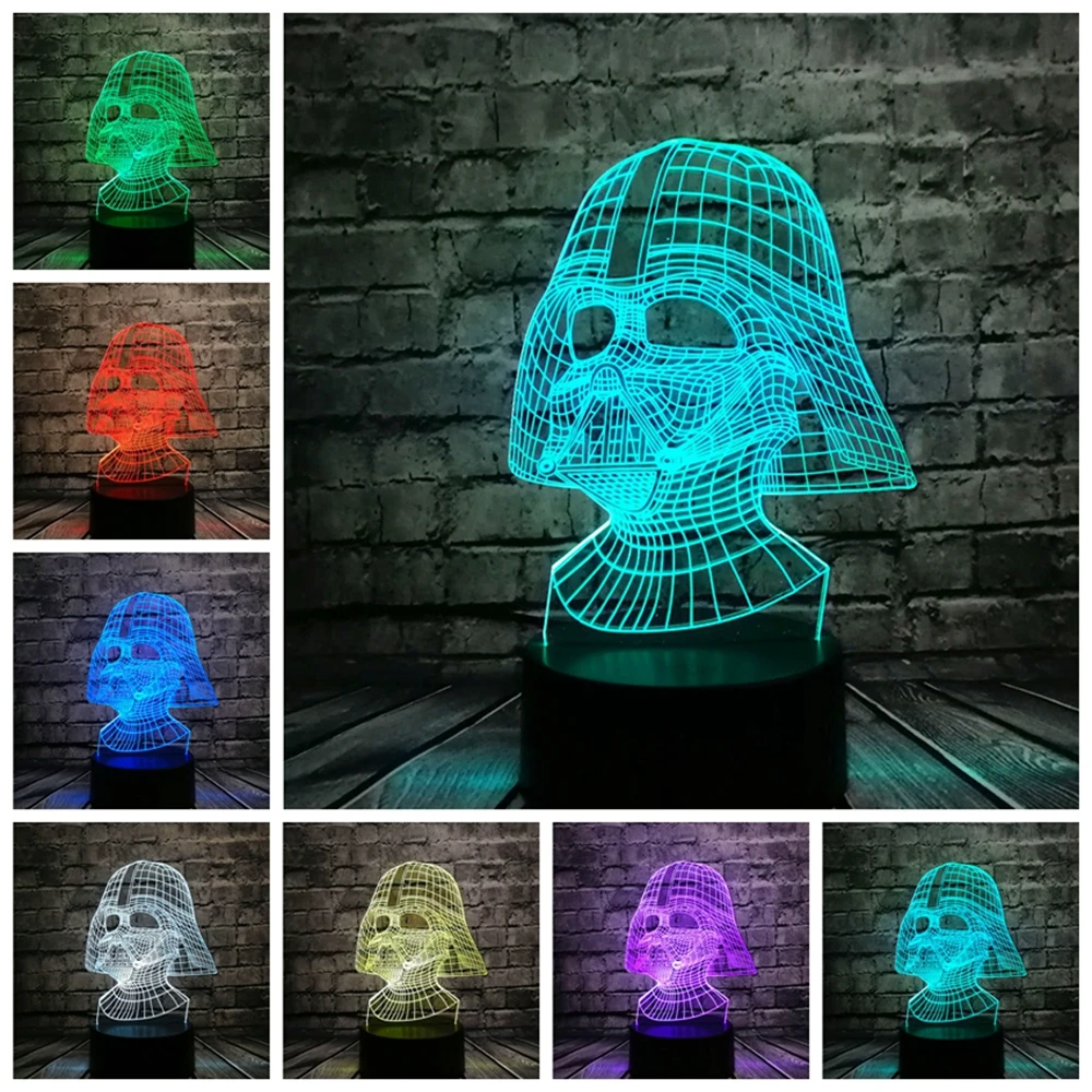  Star Wars Lamp Death Star Theme 3D Lamp R2D2 BB-8 Darth Vader Knight LED Baby Table NIGHT LIGHT Car - 32846081584