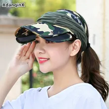 XdanqinX Складная Женская камуфляжная бейсбольная кепка с вуалью, закрывающая лицо, УФ шапки в виде капюшонов, новинка, индивидуальная модная пляжная шляпа