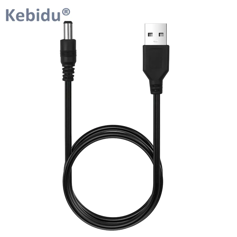 Kebidu 1 шт. USB порт на 5 5x2 мм в постоянного тока разъем для кабеля питания черный